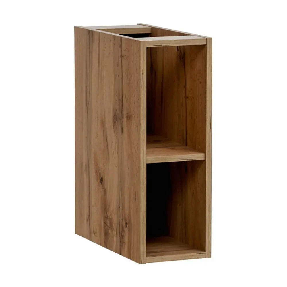 Meublorama Meuble de rangement additionnel sous vasque KINOKO 2 portes Chene clair L20 x P57 x H46 cm Meuble suspendu
