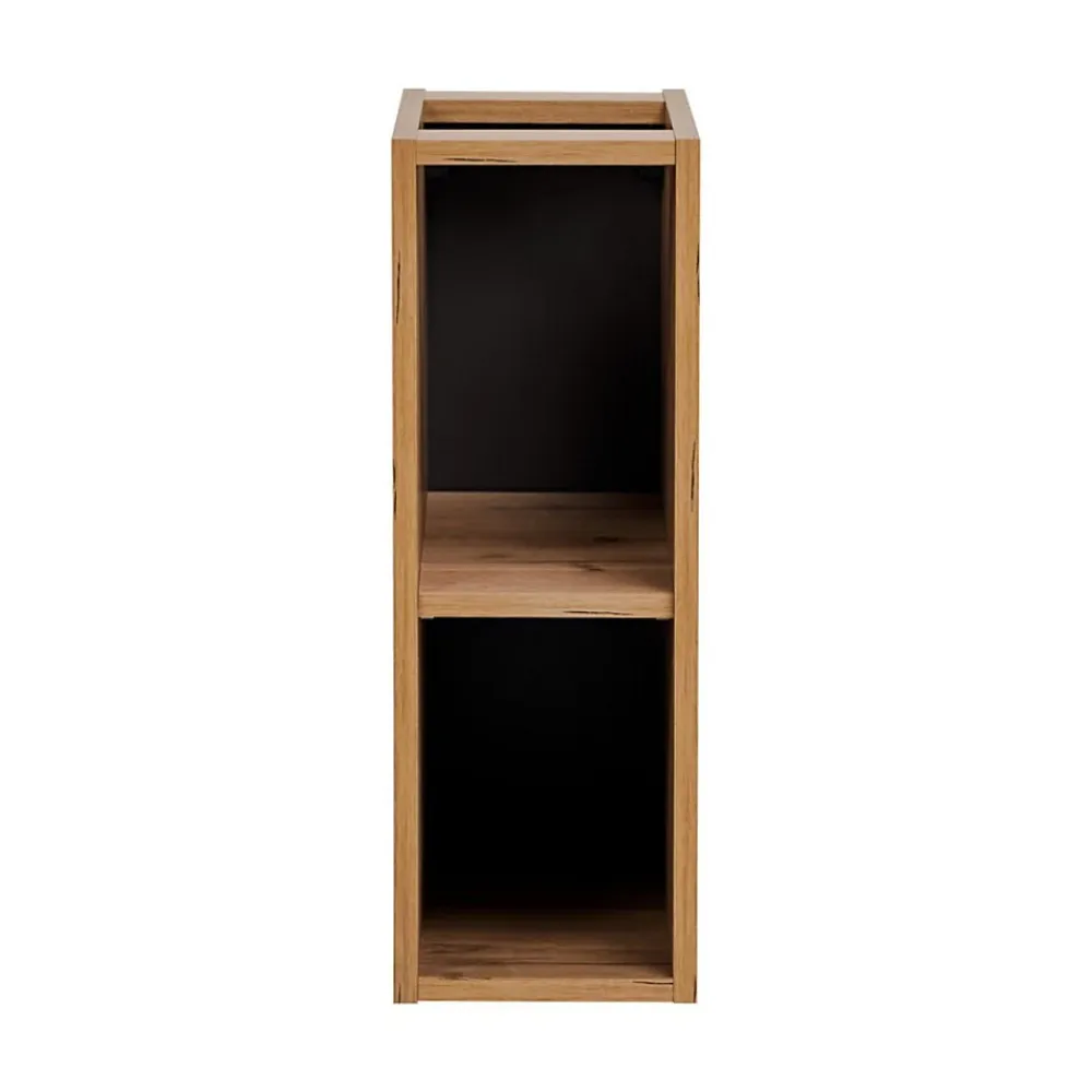 Meublorama Meuble de rangement additionnel sous vasque KINOKO 2 portes Chene clair L20 x P57 x H46 cm Meuble suspendu