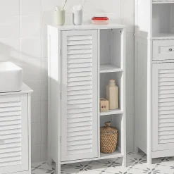 Colonne De Salle De Bains|Meuble De Salle De Bains Faible Profondeur|Sobuy Meuble de Rangement Armoire Cuisine Salle de Bain, BZR39-W,