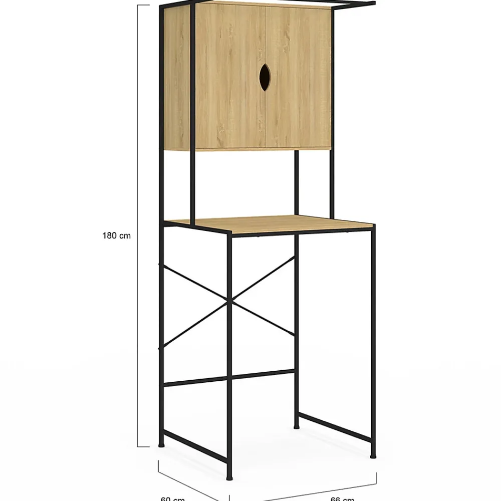 Armoire De Salle De Bains|IDMarket Meuble de rangement dessus machine à laver avec placard DETROIT design industriel