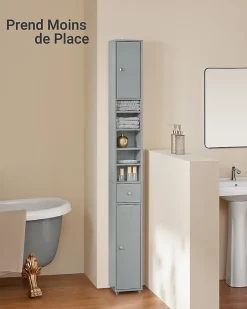Sobuy Meuble de Rangement Meuble Colonne Armoire de Toilette, BZR34-HG,