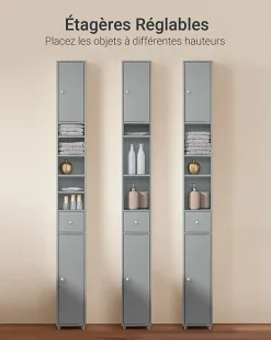 Sobuy Meuble de Rangement Meuble Colonne Armoire de Toilette, BZR34-HG,