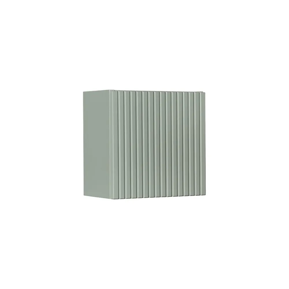 Meublorama Meuble de rangement salle de bain ELVINA 1 porte 30x30 cm Vert sauge pastel Meuble suspendu