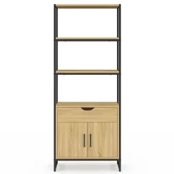 Armoire De Salle De Bains|IDMarket Meuble de rangement salle de bain DETROIT 3 étagères 1 placard 1 tiroir design industriel