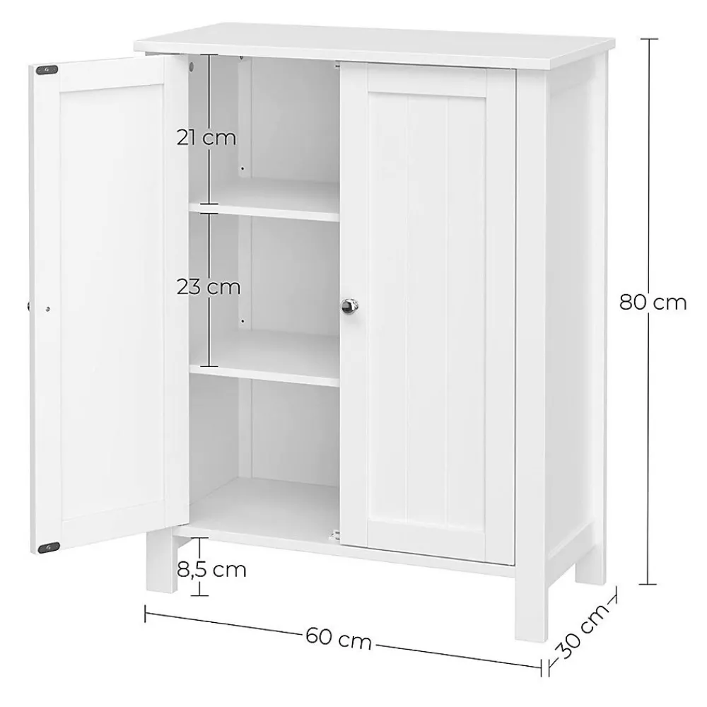 Calicosy Meuble de rangement salle de bain avec 2 portes - L60 cm