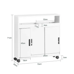 Sobuy Meuble de Rangement Salle de Bain Armoire WC pour Papier Toilette, BZR02-W,