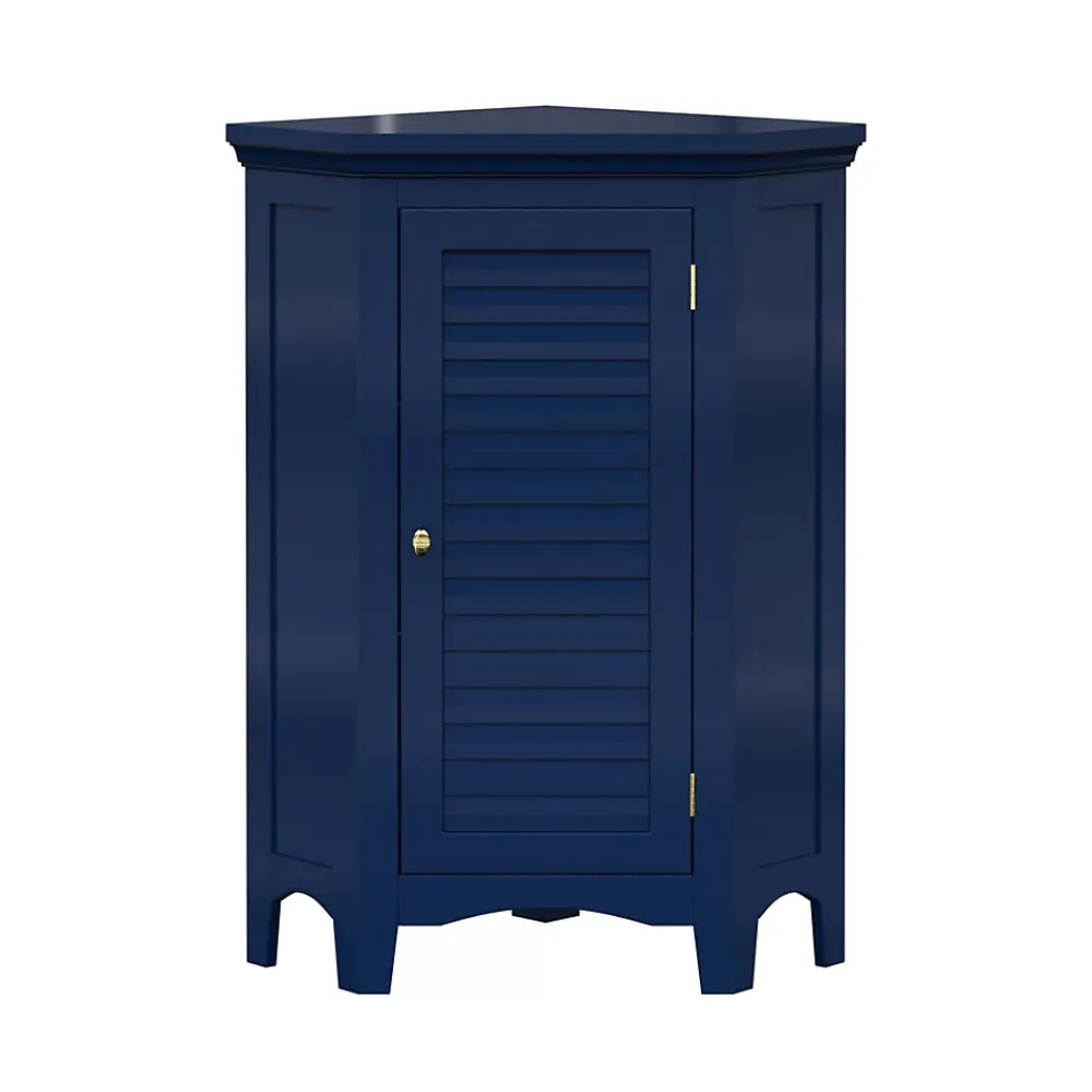 Armoire De Salle De Bains|Teamson Home Meuble de rangement sur pied effet bois bleu porte persienne