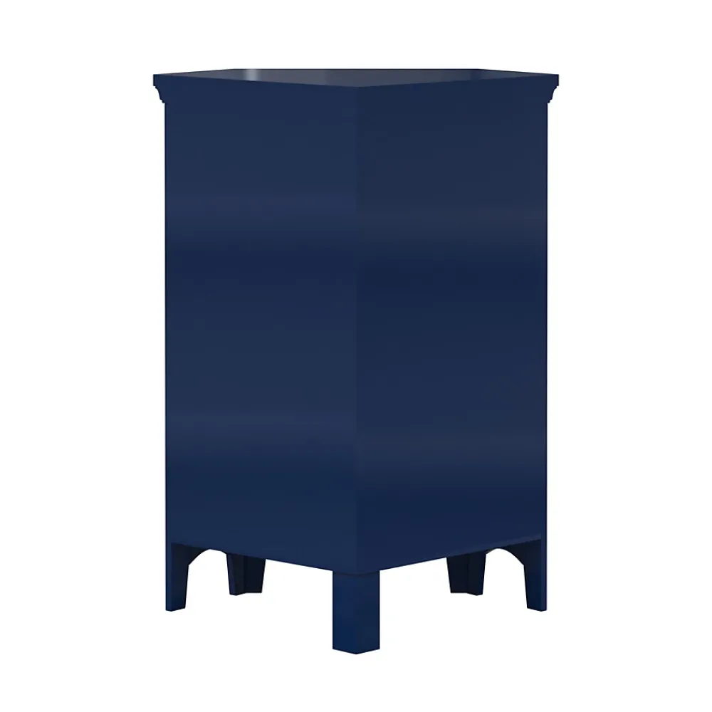 Armoire De Salle De Bains|Teamson Home Meuble de rangement sur pied effet bois bleu porte persienne