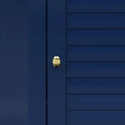 Armoire De Salle De Bains|Teamson Home Meuble de rangement sur pied effet bois bleu porte persienne
