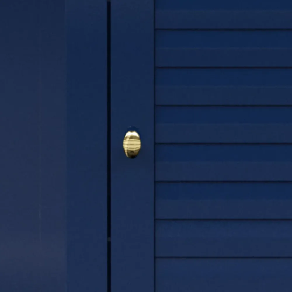 Armoire De Salle De Bains|Teamson Home Meuble de rangement sur pied effet bois bleu porte persienne