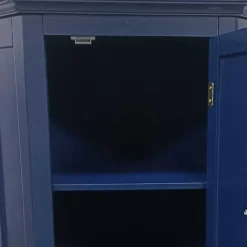 Armoire De Salle De Bains|Teamson Home Meuble de rangement sur pied effet bois bleu porte persienne
