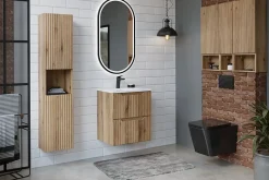 Armoire De Salle De Bains|Furnidea Meuble de rangement suspendu 20 x 57 cm NOVA chêne Coast Evoke
