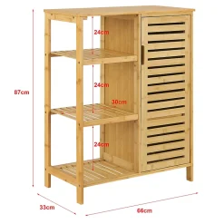 Etagère Salle De Bains|Meuble De Salle De Bains Faible Profondeur|[En.Casa] Meuble de rangement Vetlanda avec étagère pour salle de bain bambou en.casa