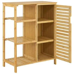 Etagère Salle De Bains|Meuble De Salle De Bains Faible Profondeur|[En.Casa] Meuble de rangement Vetlanda avec étagère pour salle de bain bambou en.casa