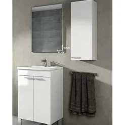 Generique Meuble de salle de bain - ARKITMOBEL - Koncept - Colonne moderne - Blanc - À monter soi-même