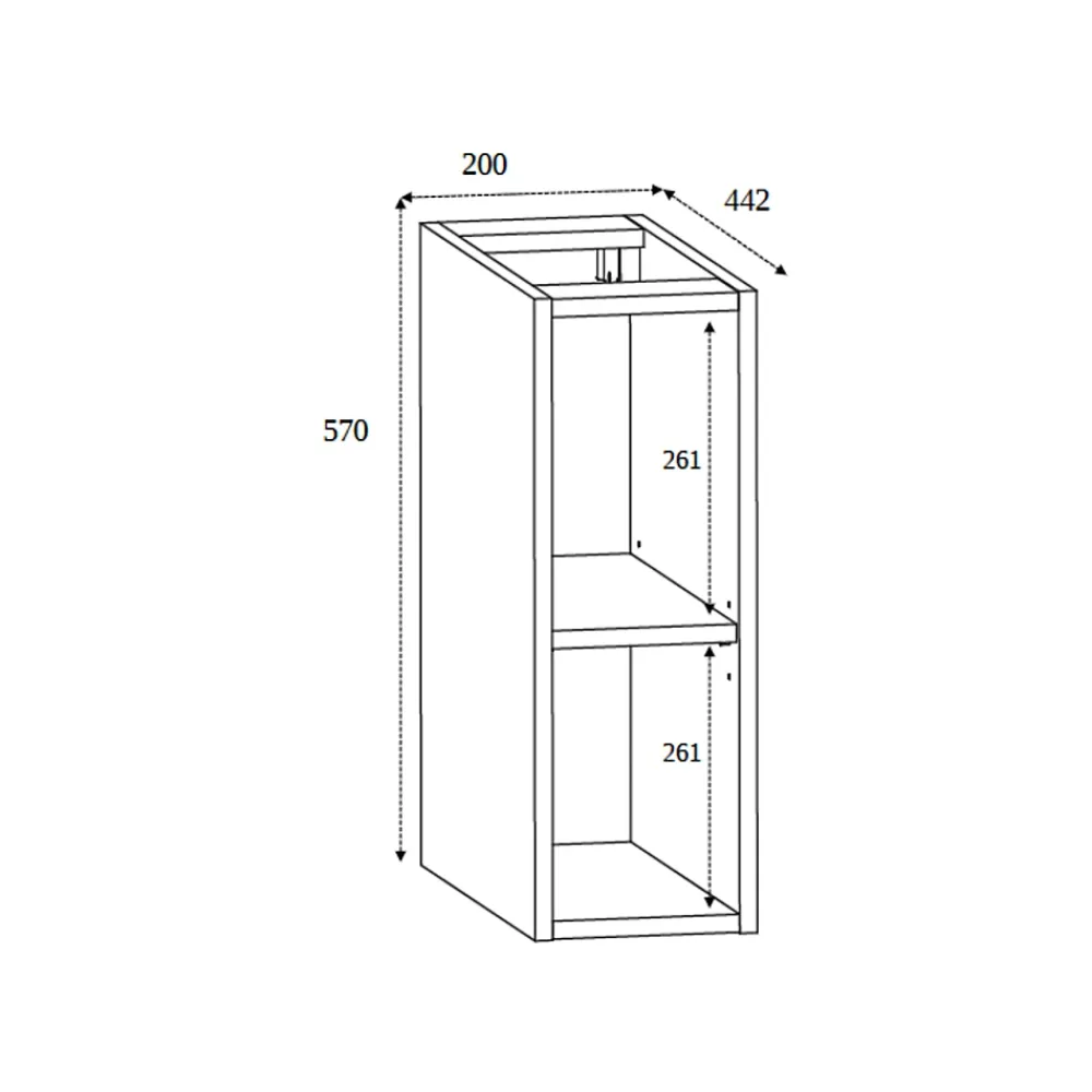 3xE Living Meuble de salle de bain 100 cm (80+20), pieds, Couleur : Chêne Clair, 100 x 46 x 80,7 cm, sans plan de travail