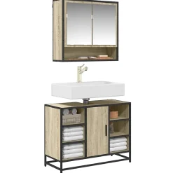 Vidaxl Meuble de salle de bain avec lavabo Chêne Sonoma 80 x 33 x 60 cm Bois d'ingénierie