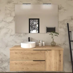 Ensemble Meuble De Salle De Bains|Cosyneo Meuble de salle de bain avec vasque à poser ronde KING - 100cm