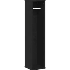 Vidaxl Meuble de salle de bain avec porte-rouleau noir 20,5x20x90 cm