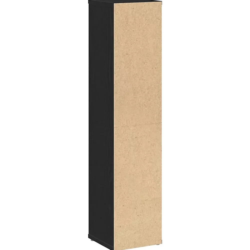 Vidaxl Meuble de salle de bain avec porte-rouleau noir 20,5x20x90 cm