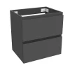 Meuble Sous-Vasque|AICA Sanitaire Meuble de salle de bain anthracite 50cm, suspendu avec 2 tiroirs