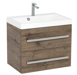 Naturel Meuble de salle de bain avec lavabo Cube Way 60x40 cm chêne Wellington (CUBE260ZDW)