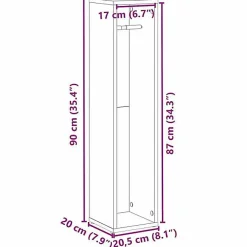 Vidaxl Meuble de salle de bain avec porte-rouleau blanc 20,5x20x90 cm