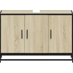 Meuble Wc|Vidaxl Meuble de salle de bain avec lavabo Chêne Sonoma 90 x 33 x 60 cm Bois d'ingénierie