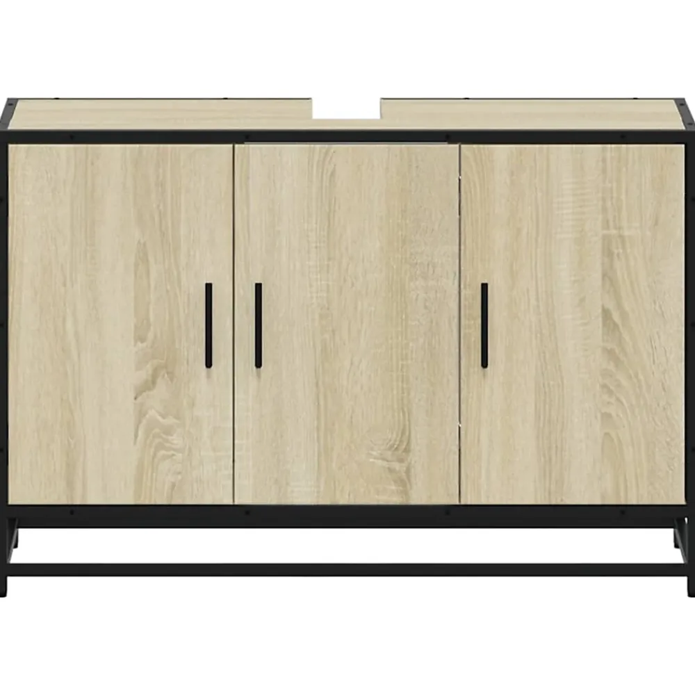 Meuble Wc|Vidaxl Meuble de salle de bain avec lavabo Chêne Sonoma 90 x 33 x 60 cm Bois d'ingénierie