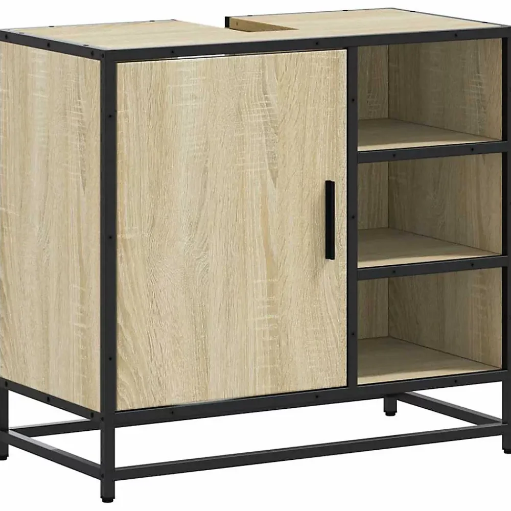 Vidaxl Meuble de salle de bain avec lavabo Chêne Sonoma 65 x 33 x 60 cm Bois d'ingénierie