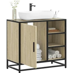 Vidaxl Meuble de salle de bain avec lavabo Chêne Sonoma 65 x 33 x 60 cm Bois d'ingénierie