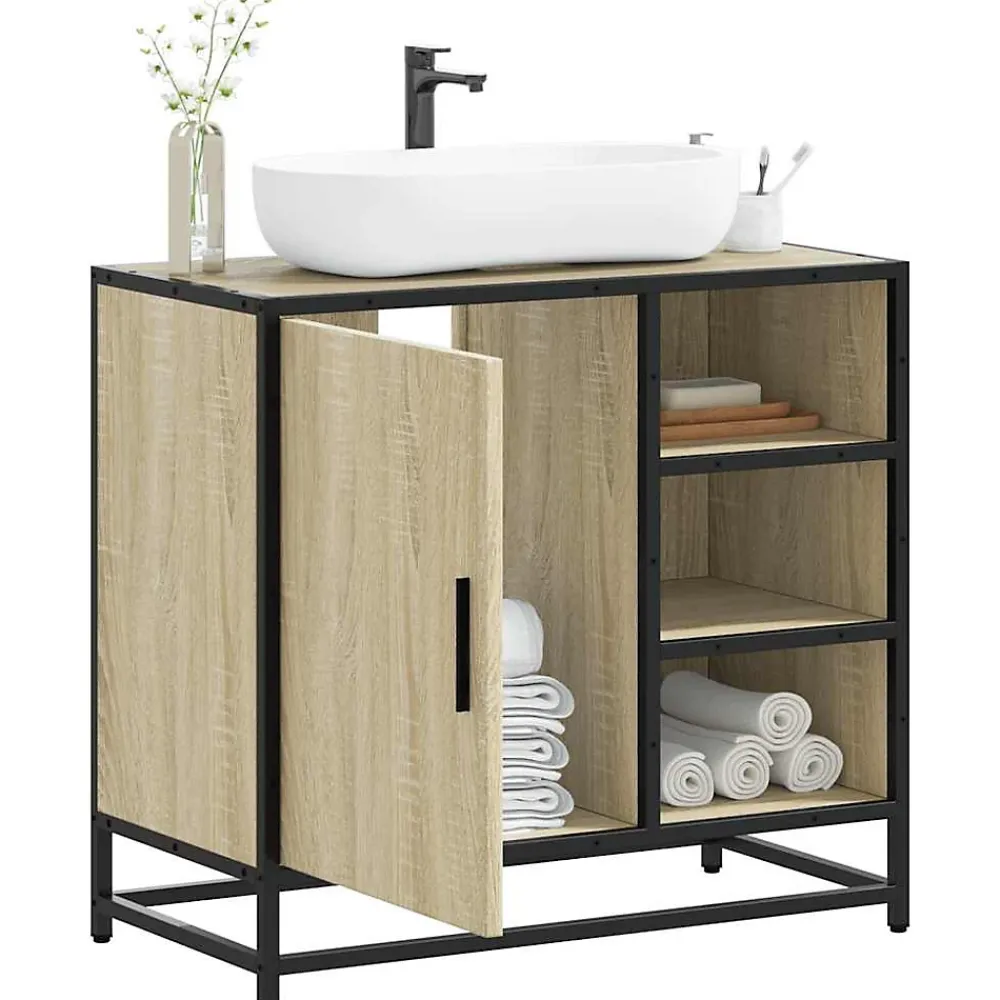 Vidaxl Meuble de salle de bain avec lavabo Chêne Sonoma 65 x 33 x 60 cm Bois d'ingénierie