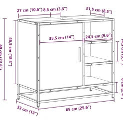 Vidaxl Meuble de salle de bain avec lavabo Chêne Sonoma 65 x 33 x 60 cm Bois d'ingénierie