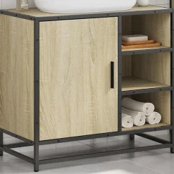 Vidaxl Meuble de salle de bain avec lavabo Chêne Sonoma 65 x 33 x 60 cm Bois d'ingénierie