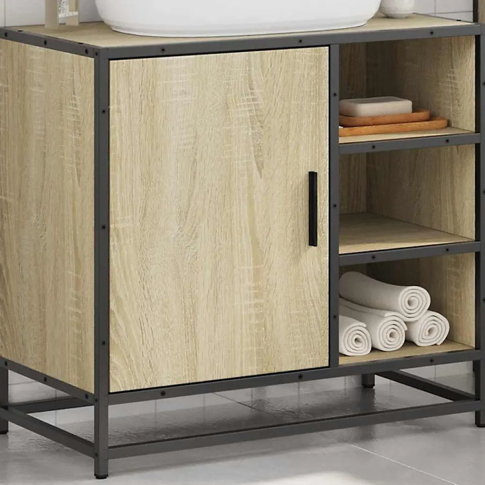 Vidaxl Meuble de salle de bain avec lavabo Chêne Sonoma 65 x 33 x 60 cm Bois d'ingénierie