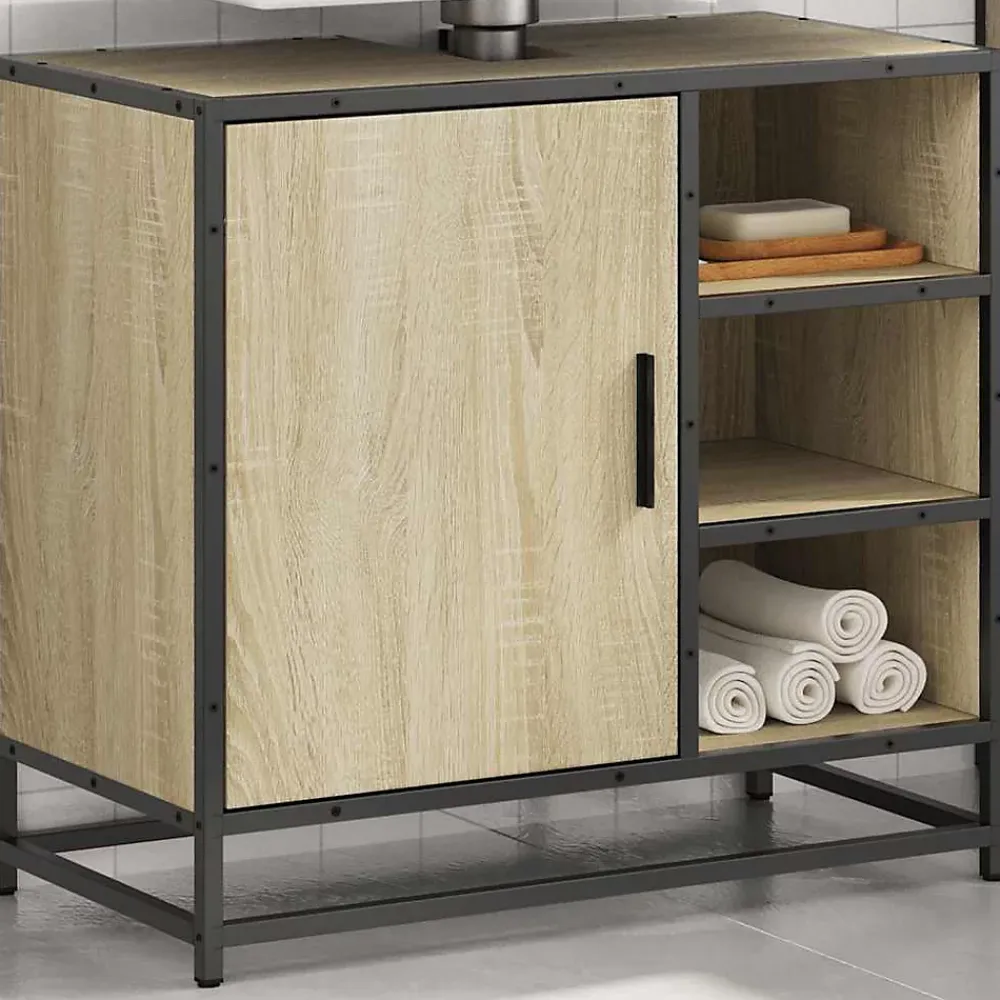 Vidaxl Meuble de salle de bain avec lavabo Chêne Sonoma 65 x 33 x 60 cm Bois d'ingénierie