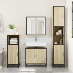 Vidaxl Meuble de salle de bain avec lavabo Chêne Sonoma 65 x 33 x 60 cm Bois d'ingénierie