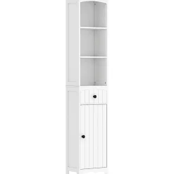 ProximaX Meuble de salle de bain, armoire haute à 3 étagères et 1 tiroir, étagère de salle de bain, meuble de salle de bain, blanc