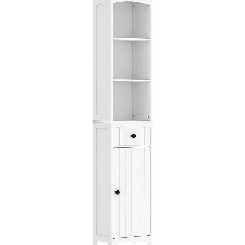 ProximaX Meuble de salle de bain, armoire haute à 3 étagères et 1 tiroir, étagère de salle de bain, meuble de salle de bain, blanc