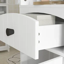 ProximaX Meuble de salle de bain, armoire haute à 3 étagères et 1 tiroir, étagère de salle de bain, meuble de salle de bain, blanc