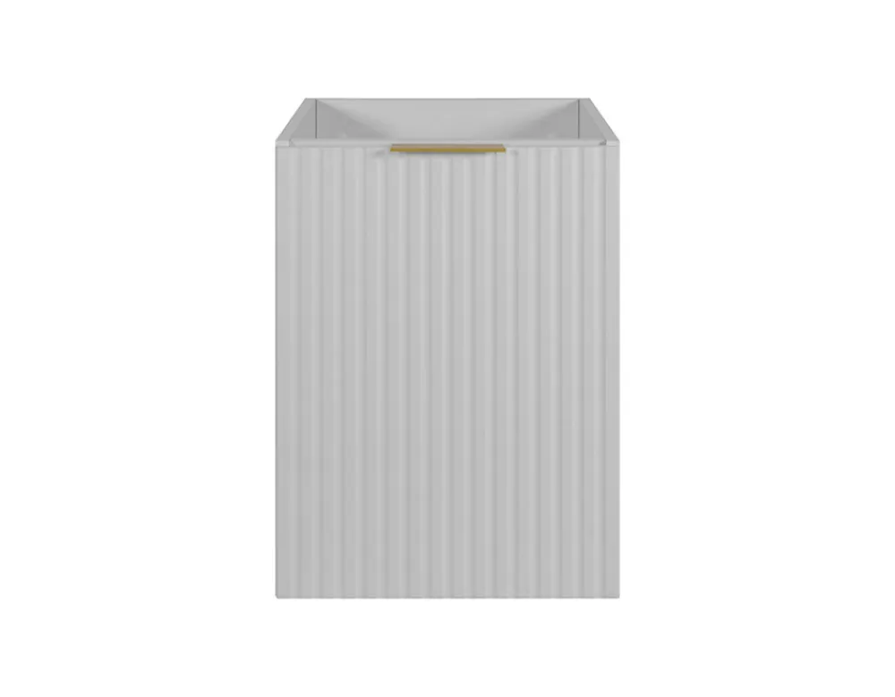 Lave-Mains|3xE Living Meuble de salle de bain, Blanc + poignée dorée, 40 x 57 x 46 cm