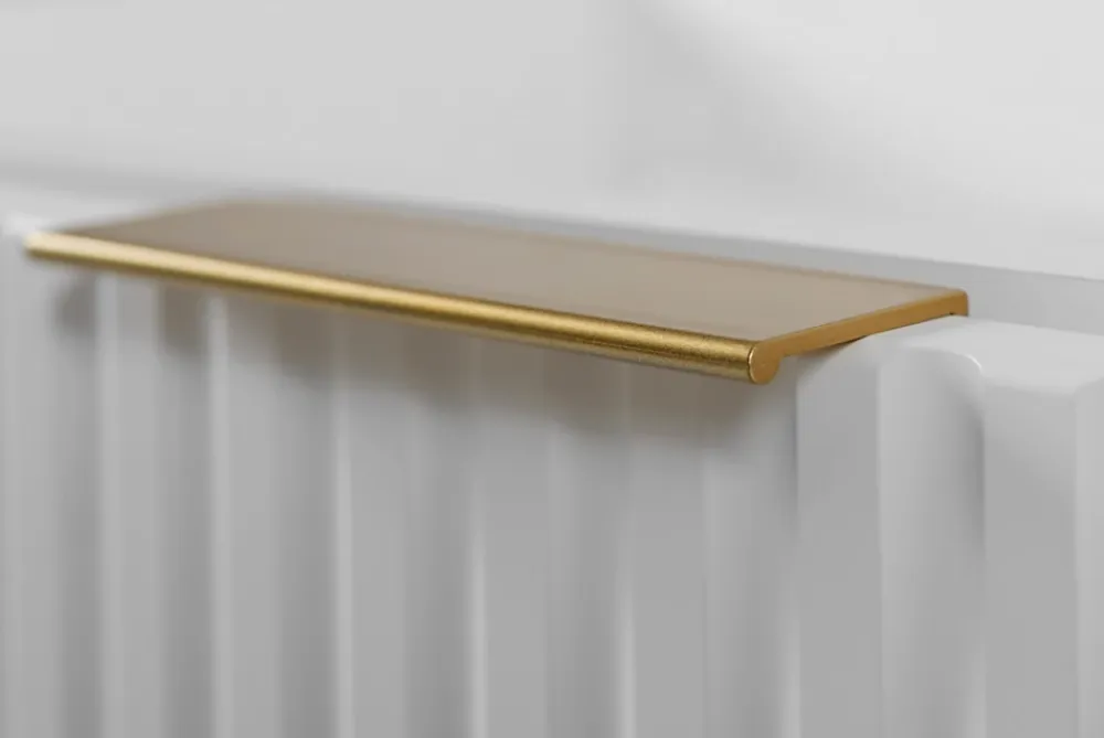Lave-Mains|3xE Living Meuble de salle de bain, Blanc + poignée dorée, 40 x 57 x 46 cm