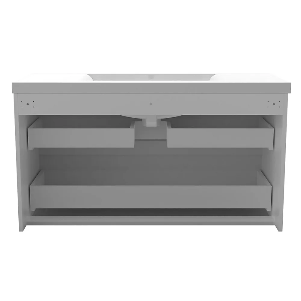 Meuble Sous-Vasque|AICA Sanitaire Meuble de salle de bain blanc 100cm, suspendu avec 2 tiroirs