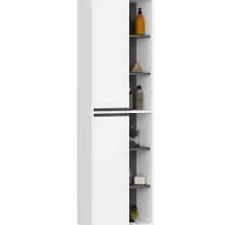3xE Living Meuble de salle de bain, blanc/gris graphite, 50 x 170 x 30 cm