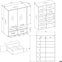 3xE Living Meuble de salle de bain, blanc, 66 x 67 x 30 cm