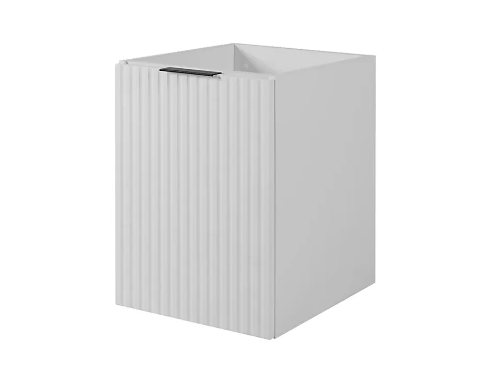 Lave-Mains|3xE Living Meuble de salle de bain, Blanc + poignée noire, 40 x 57 x 46 cm