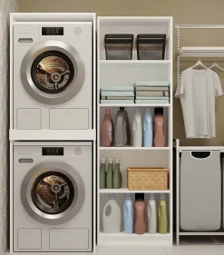 Armoire De Salle De Bains|3xE Living Meuble de salle de bain, blanc, 64 x 180 x 64 cm