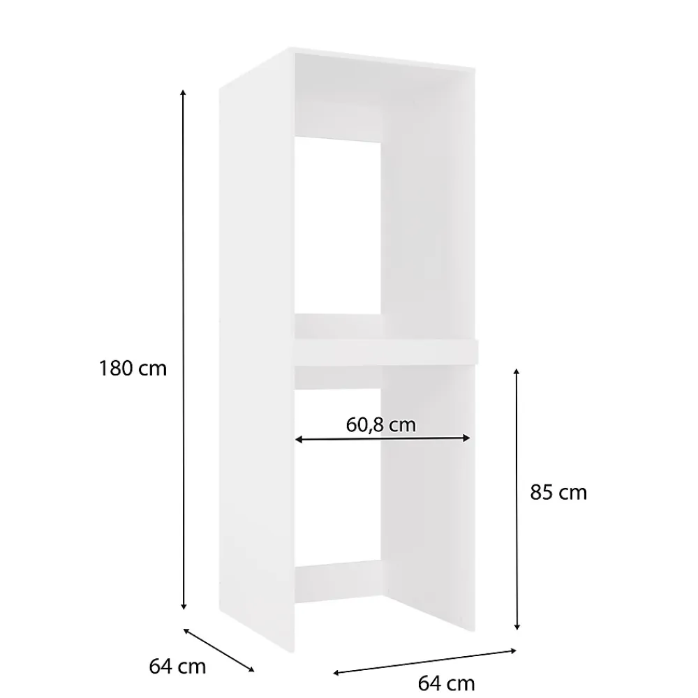Armoire De Salle De Bains|3xE Living Meuble de salle de bain, blanc, 64 x 180 x 64 cm