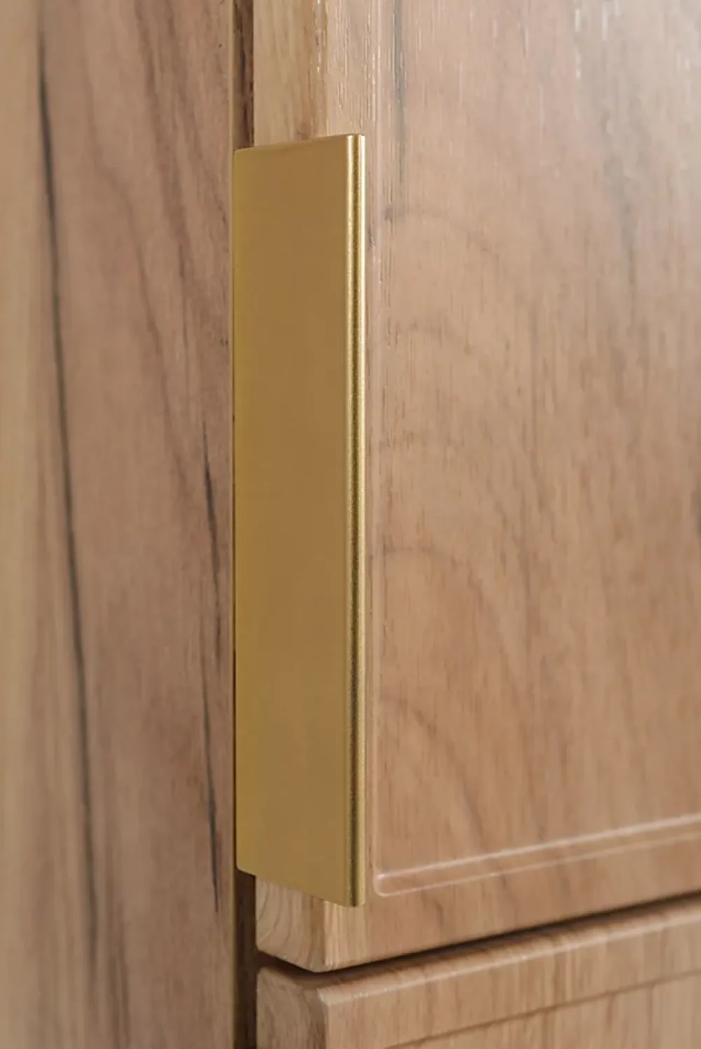 Colonne De Salle De Bains|3xE Living Meuble de salle de bain, Chêne Craft, poignée dorée, 35 x 136 x 27 cm