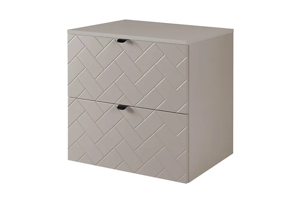 Lave-Mains|3xE Living Meuble de salle de bain, Cachemire, 60 x 57 x 46 cm, poignées noires